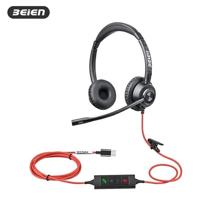 Noise Cancelling USB-C Headset Untuk Komputer Riba